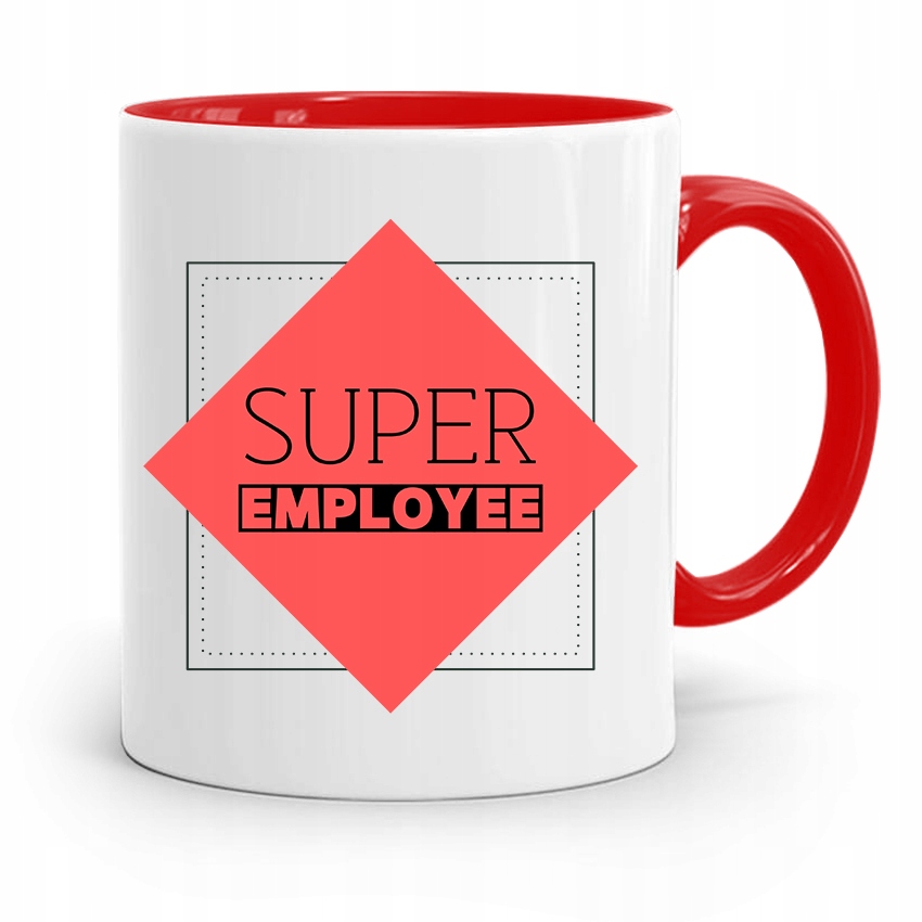 Dla Pracownika Kubek Czerwony Super Employee Z Nadrukiem Ze Zdjęciem