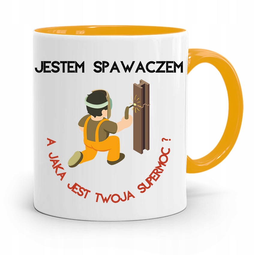 Kubek Żółty Prezent Dla Spawacza Jestem Spawaczem Z Nadrukiem Ze Zdjęciem