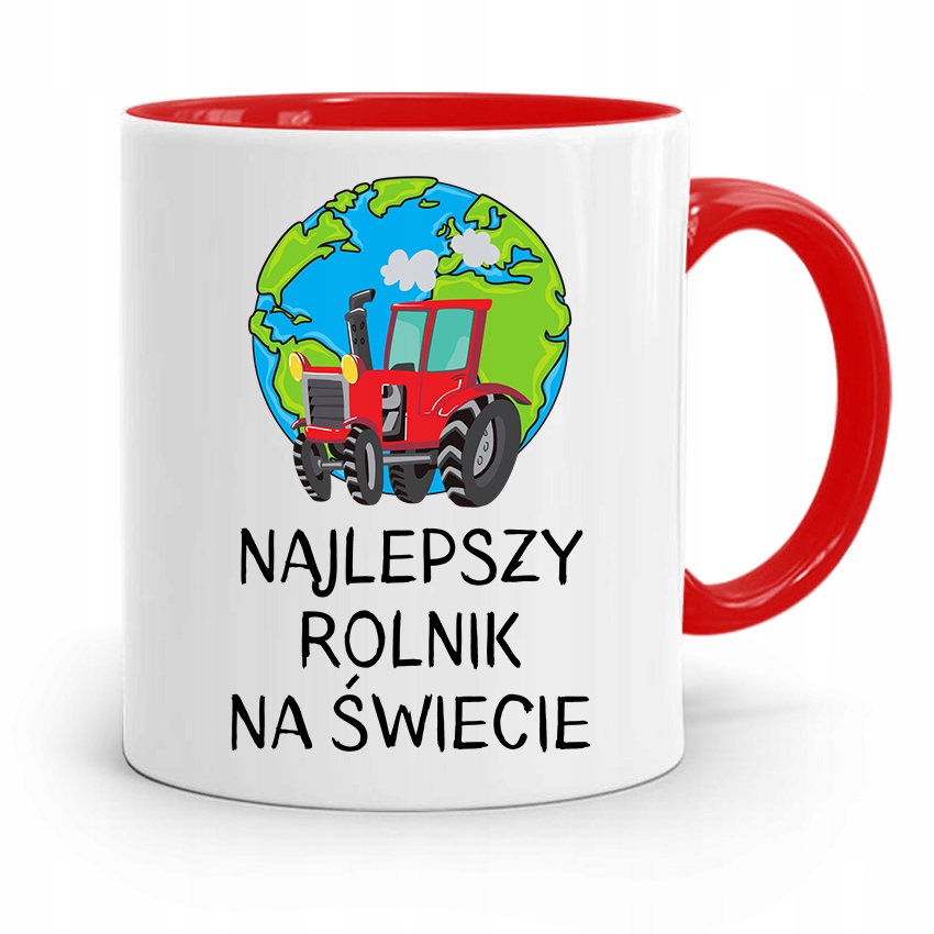 Dla Rolnika Kubek Czerwony Najlepszy Rolnik Świata Z Nadrukiem Ze Zdjęciem