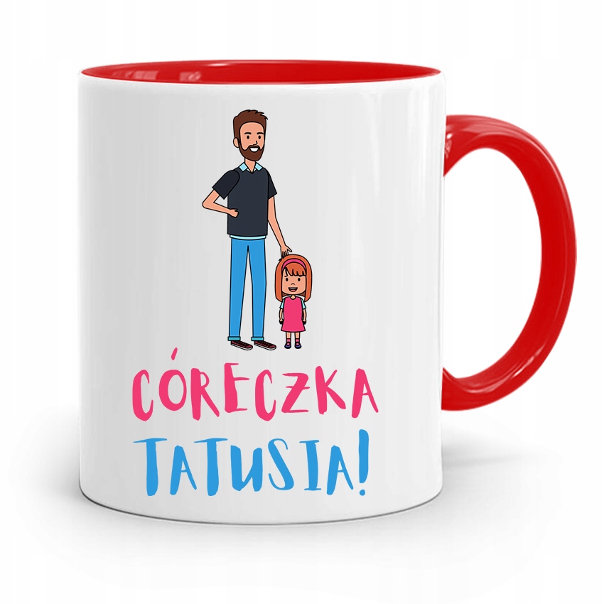 Kubek Czerwony Prezent Dla Córki Córeczka Tatusia Z Nadrukiem Ze Zdjęciem