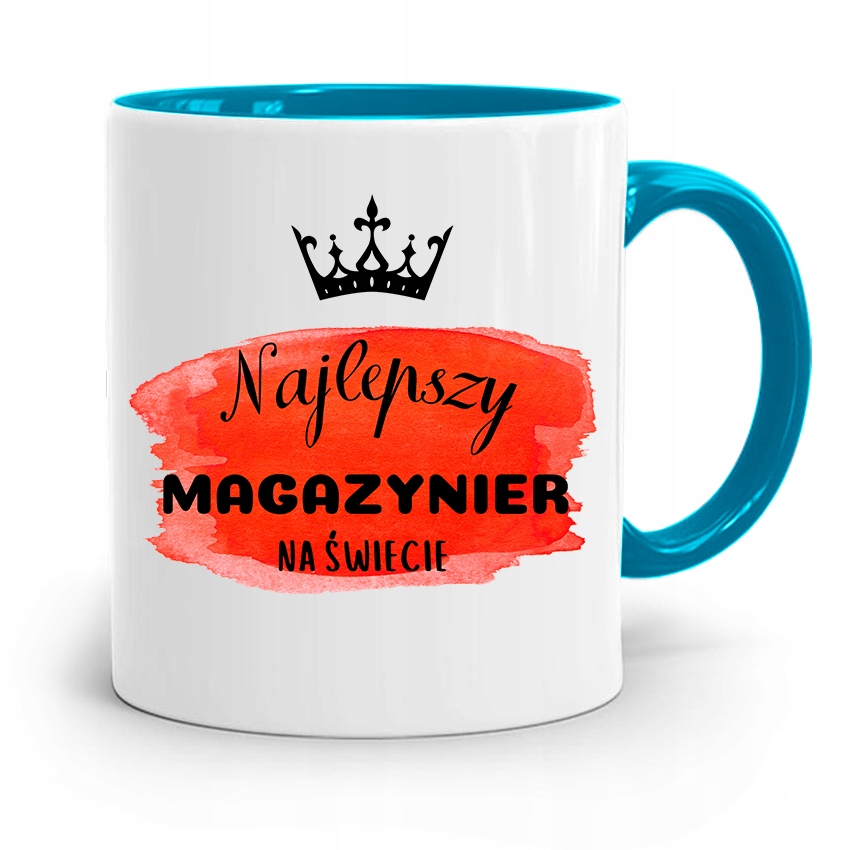 Kubek Błękitny Dla Magazyniera Najlepszy Na Z Nadrukiem Ze Zdjęciem