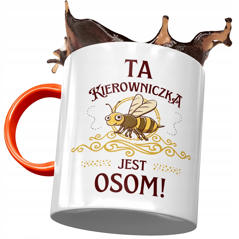 Kubek Pomarańczowy Dla Kierowniczki Jest Osom Z Nadrukiem Ze Zdjęciem