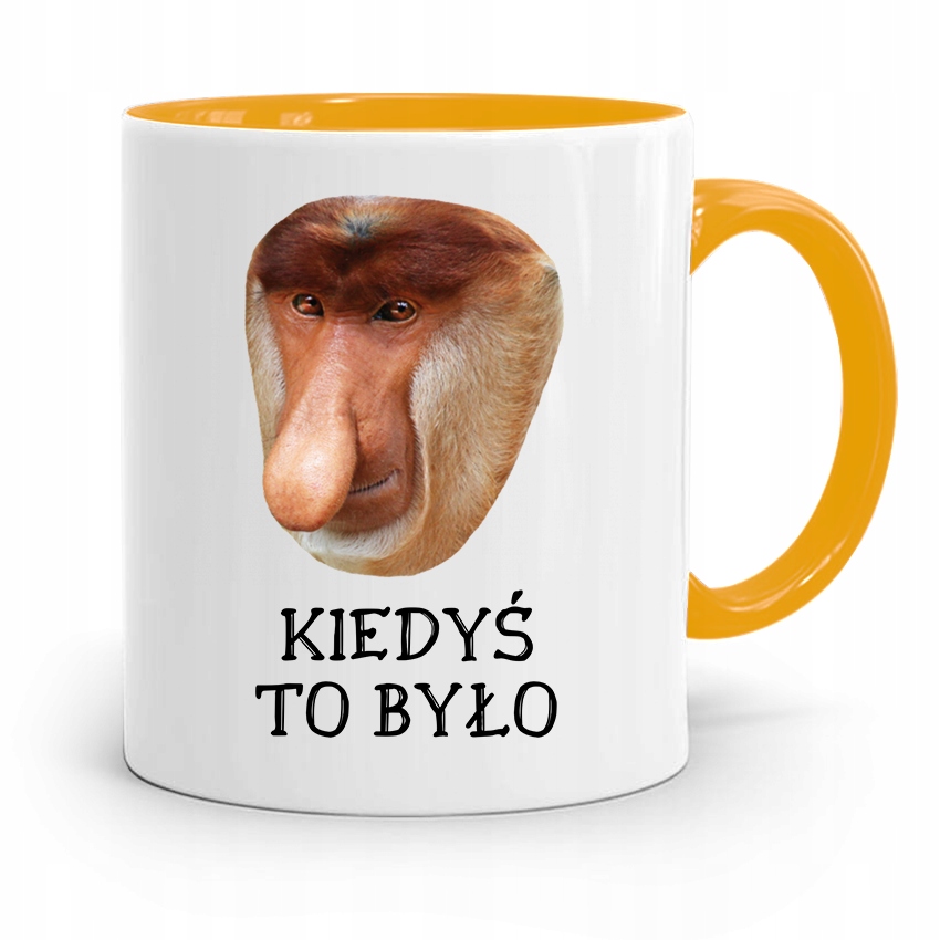 Kubek Żółty Nosacz Janusz Kiedyś To Było Prezent Z Nadrukiem Ze Zdjęciem