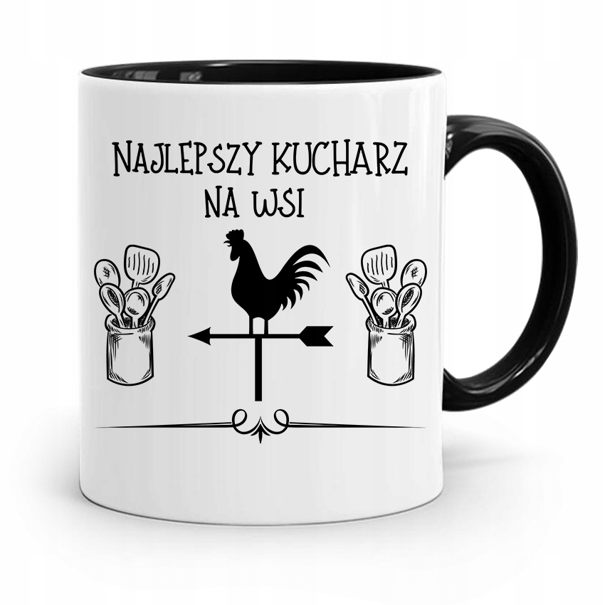 Kubek Czarny Dla Najlepszego Kucharza Kucharki Z Nadrukiem Ze Zdjęciem