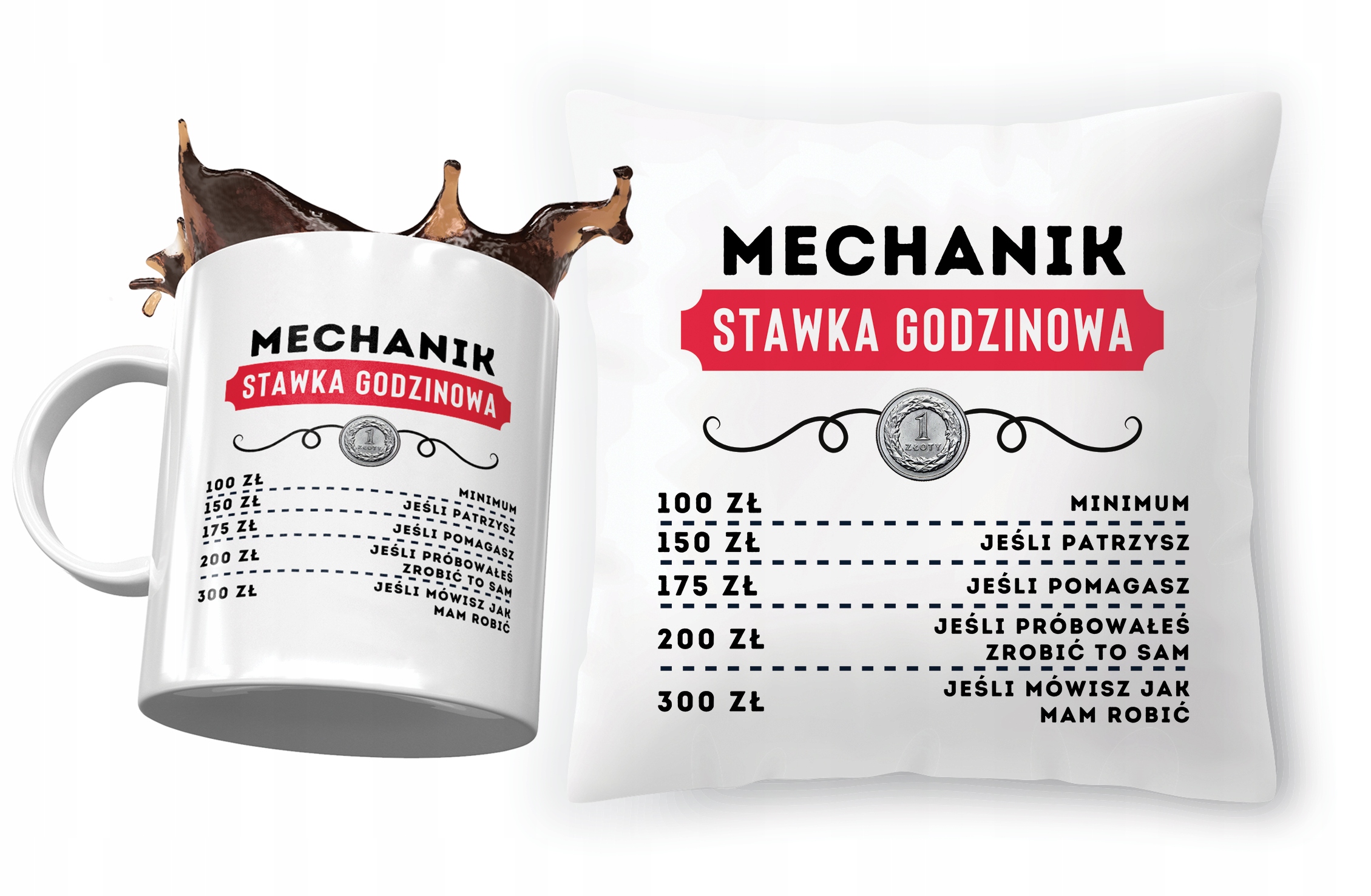 Dla Mechanika Zestaw Poduszka + Kubek Na Prezent Z Nadrukiem Ze Zdjęciem