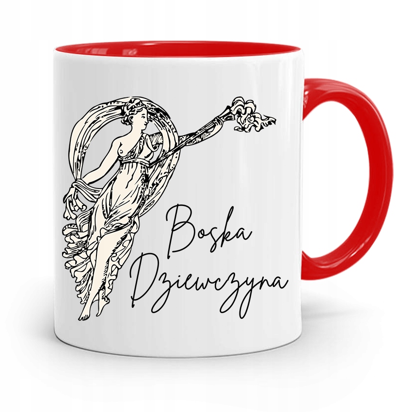 Kubek Czerwony Dla Dziewczyny Boska Dziewczyna Z Nadrukiem Ze Zdjęciem