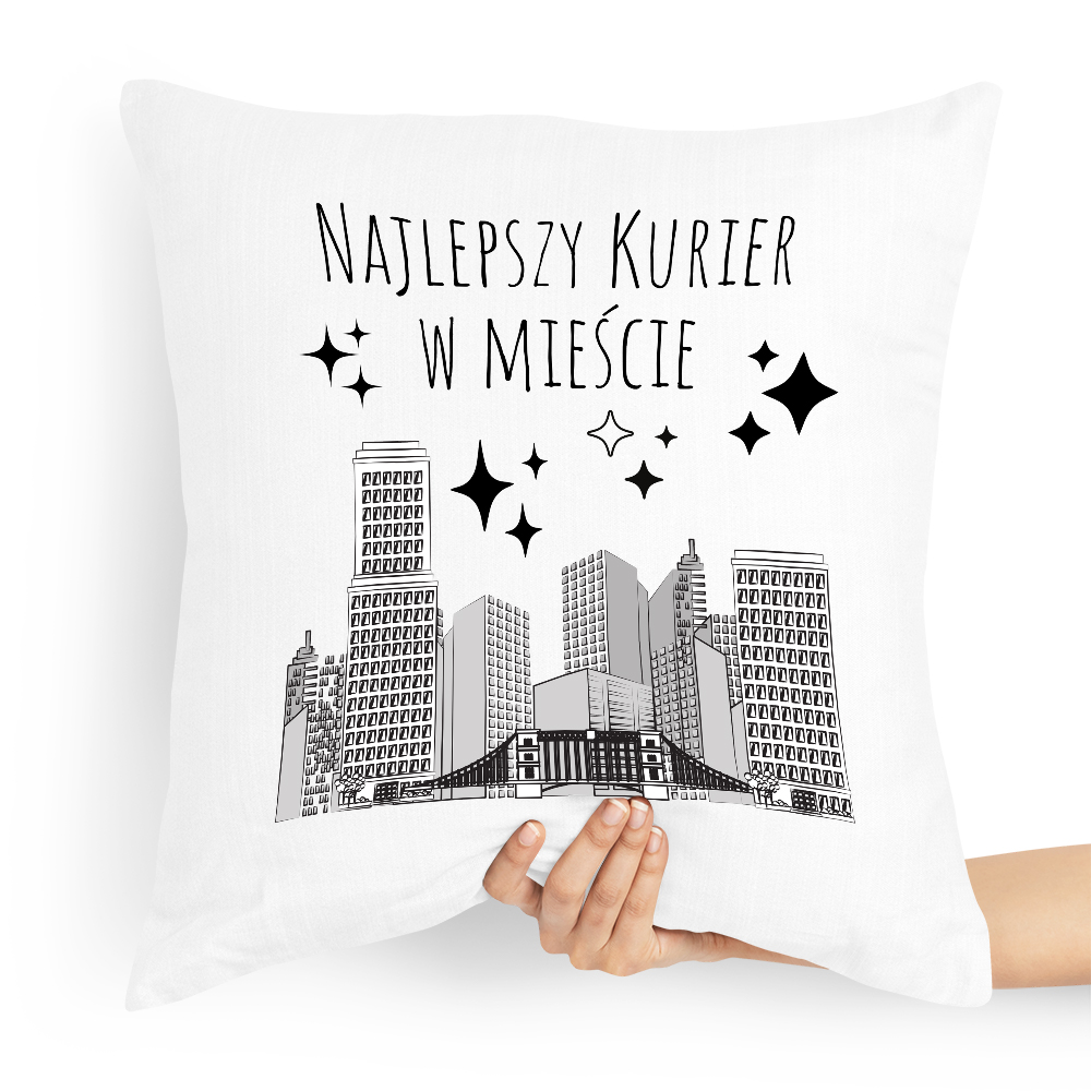 Poduszka Prezent Dla Najlepszego Kuriera W Mieście Z Nadrukiem Ze Zdjęciem