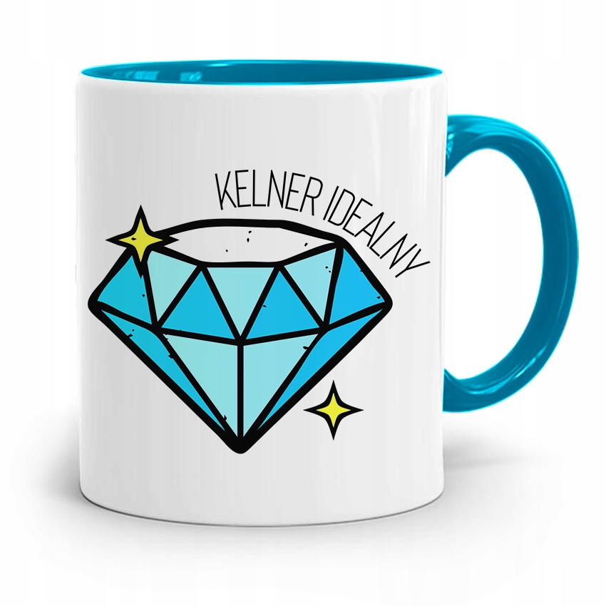 Dla Kelnera Kubek Błękitny Kelner Idealny Z Nadrukiem Ze Zdjęciem