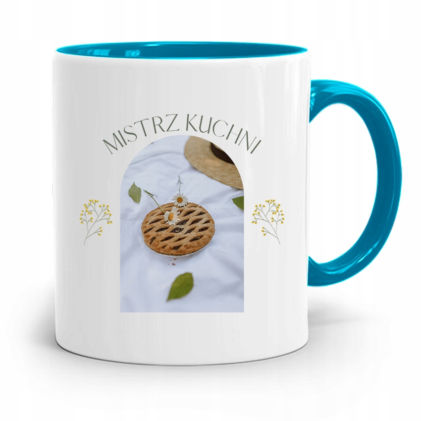 Kubek Błękitny Prezent Dla Kucharza Mistrz Kuchni Z Nadrukiem Ze Zdjęciem
