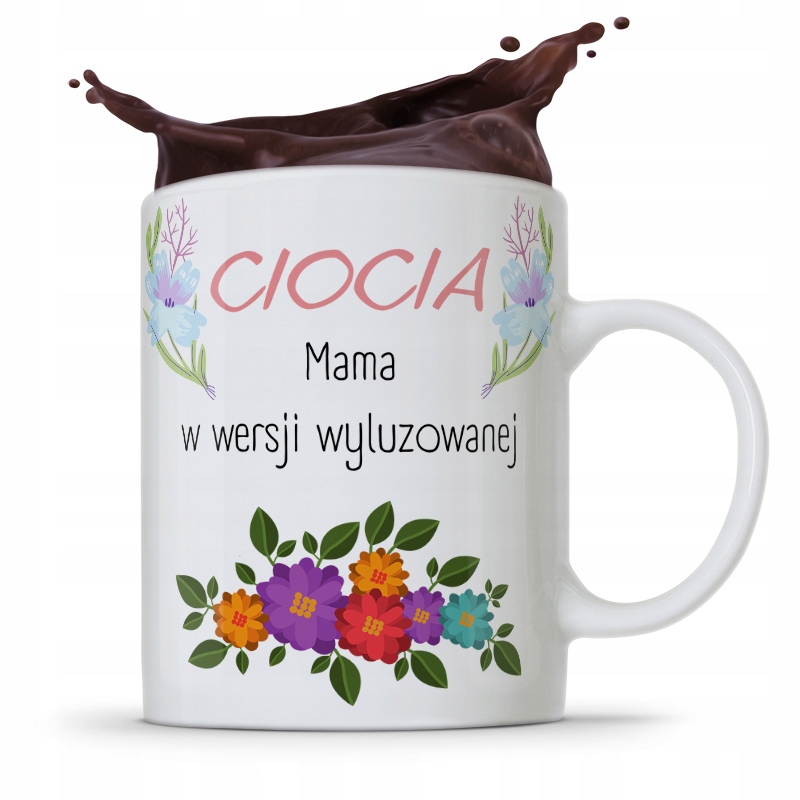 Kubek Prezent Dla Cioci Mama W Wersji Wyluzowanej Z Nadrukiem Ze Zdjęciem