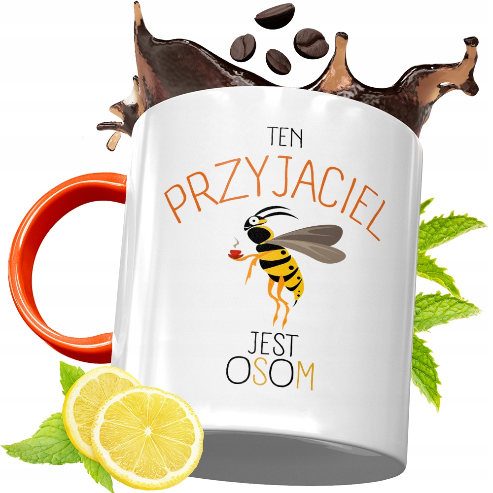 Kubek Pomarańczowy Dla Przyjaciela Przyjaciółki Z Nadrukiem Ze Zdjęciem