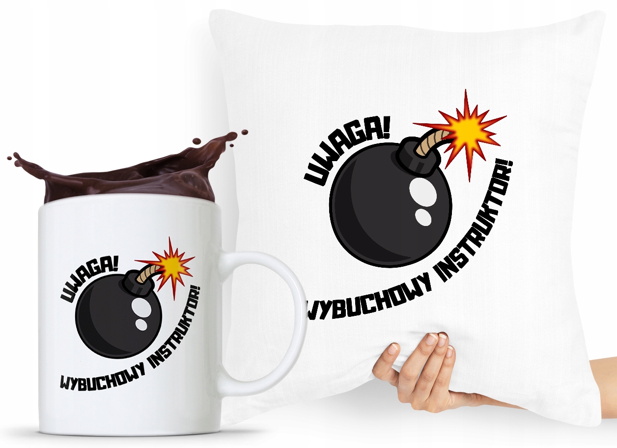 Dla Instruktora Zestaw Poduszka + Kubek Prezent Z Nadrukiem Ze Zdjęciem
