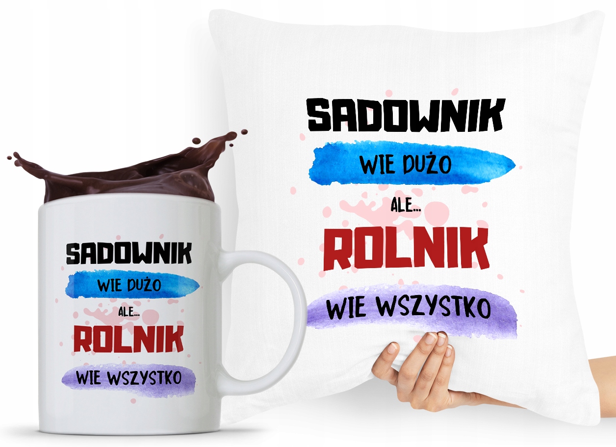 Zestaw Poduszka + Kubek Dla Rolnika Prezent Z Nadrukiem Ze Zdjęciem