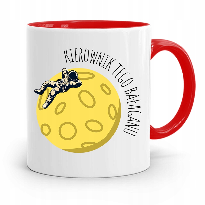 Kubek Czerwony Dla Szefa Kierownik Tego Bałaganu Z Nadrukiem Ze Zdjęciem