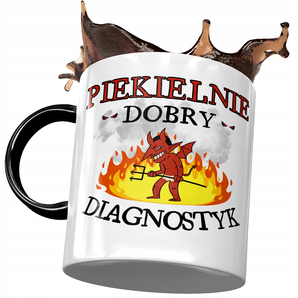 Kubek Czarny Dla Diagnostyka Piekielnie Dobry Z Nadrukiem Ze Zdjęciem