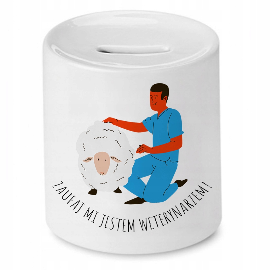 Skarbonka Dla Weterynarza Zaufaj Mi! Prezent Z Nadrukiem Ze Zdjęciem