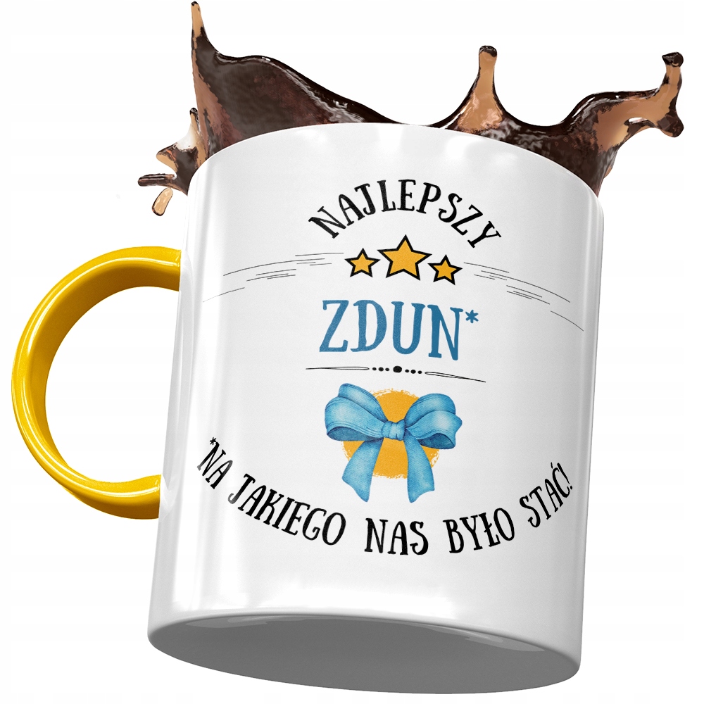 Kubek Żółty Dla Zduna Najlepszy Zdun Kubek Prezent Z Nadrukiem Ze Zdjęciem
