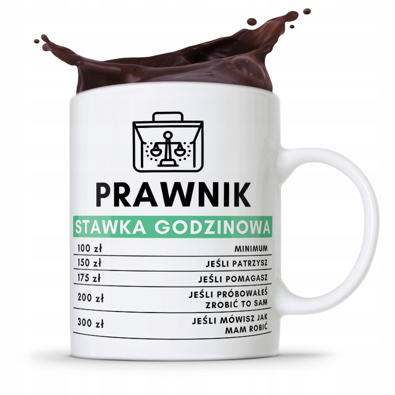 Kubek Prawnika Mecenasa Prawnik Stawka Godzinowa Z Nadrukiem Ze Zdjęciem