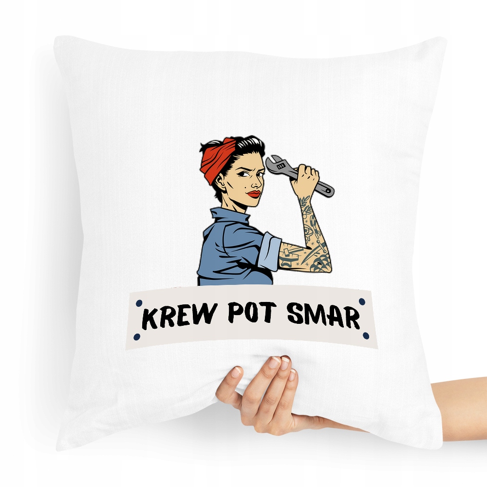 Poduszka Prezent Dla Mechanika Smar Pot Krew Z Nadrukiem Ze Zdjęciem