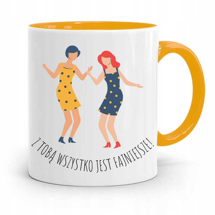 Kubek Żółty Dla Przyjaciela Wszystko Fajniejsze Z Nadrukiem Ze Zdjęciem