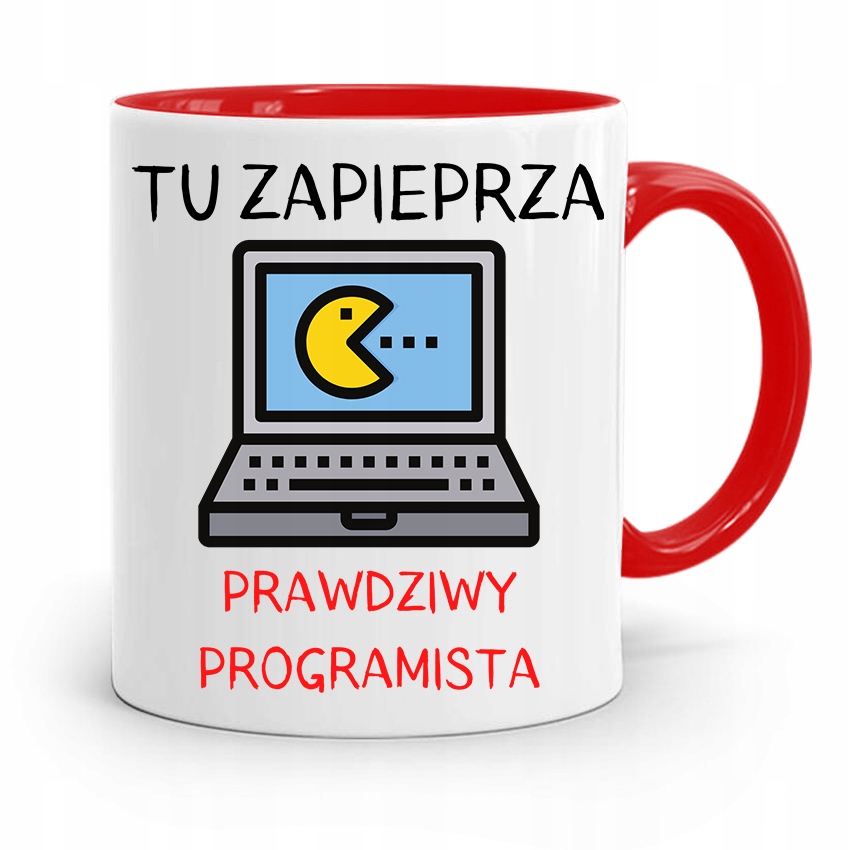 Kubek Czerwony Informatyka Programisty Prezent Z Nadrukiem Ze Zdjęciem
