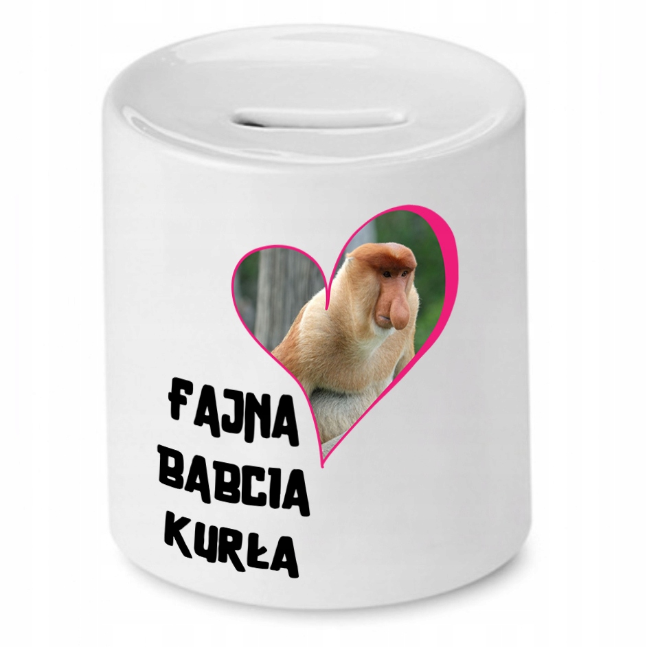 Skarbonka Dla Babci Fajna Babcia Kurła Prezent Z Nadrukiem Ze Zdjęciem