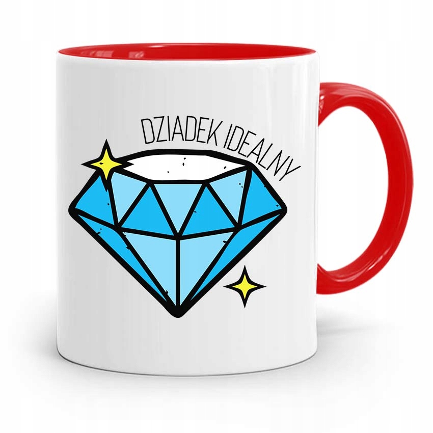 Kubek Czerwony Prezent Dla Dziadka Dziadek Idealny Z Nadrukiem Ze Zdjęciem