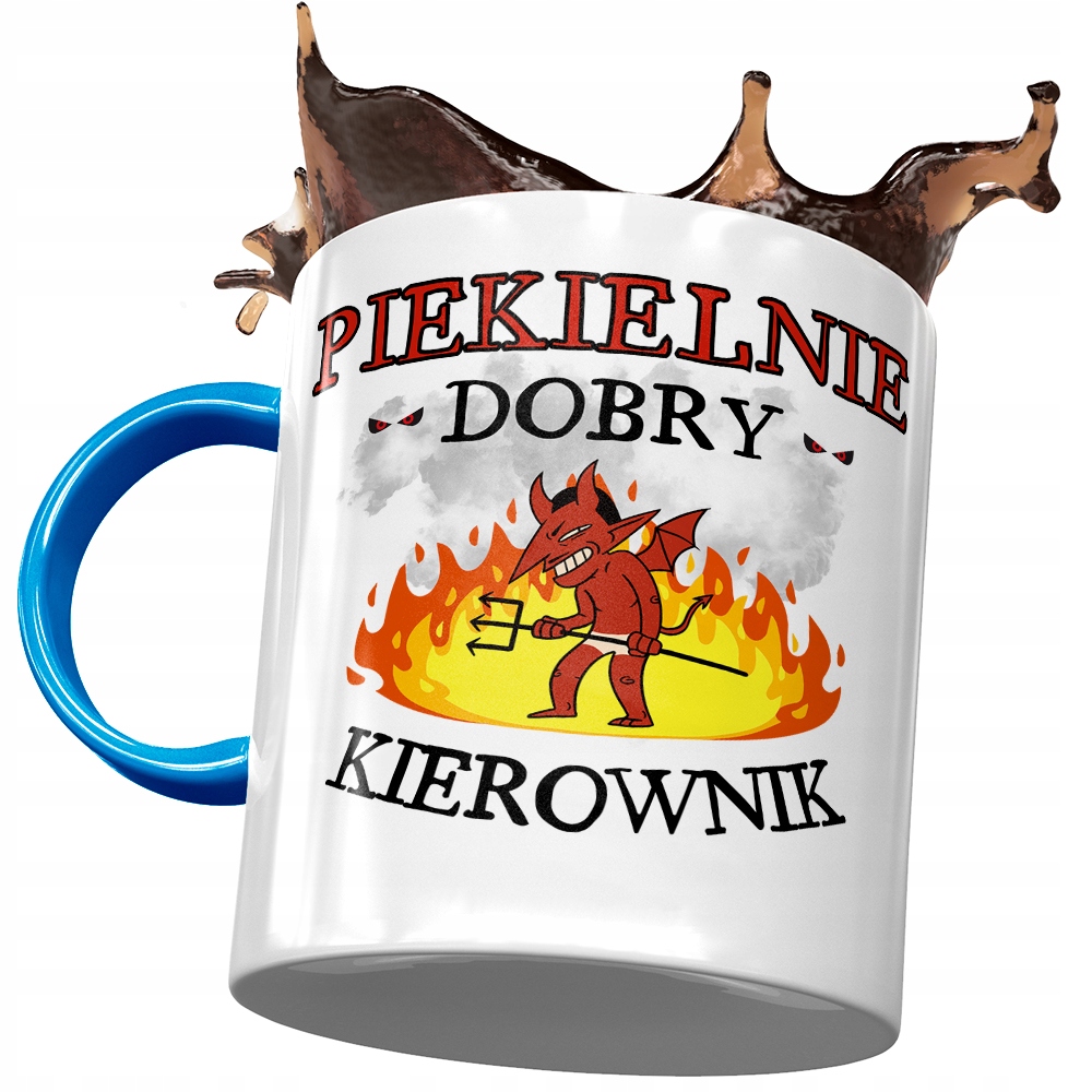 Kubek Błękitny Dla Kierownika Piekielnie Dobry Z Nadrukiem Ze Zdjęciem