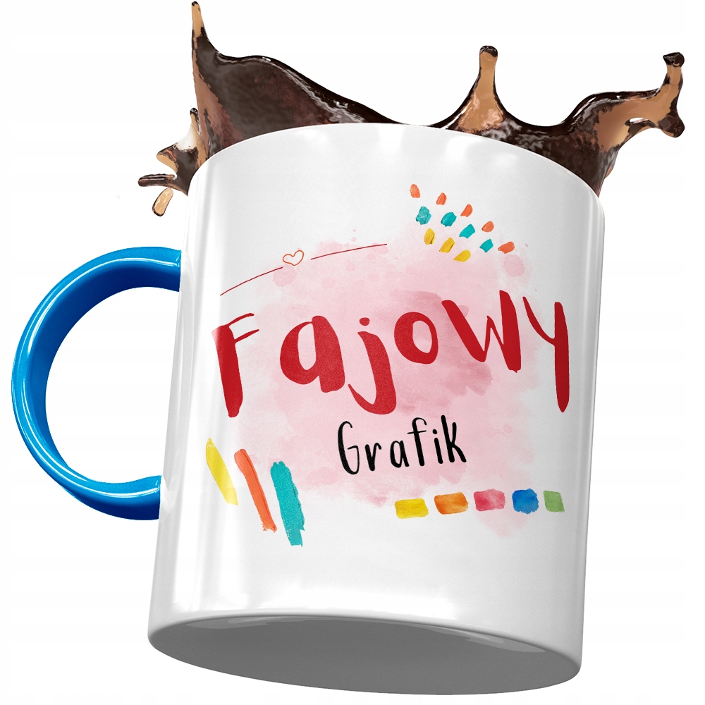 Kubek Błękitny Dla Grafika Fajowy Grafik Prezent Z Nadrukiem Ze Zdjęciem