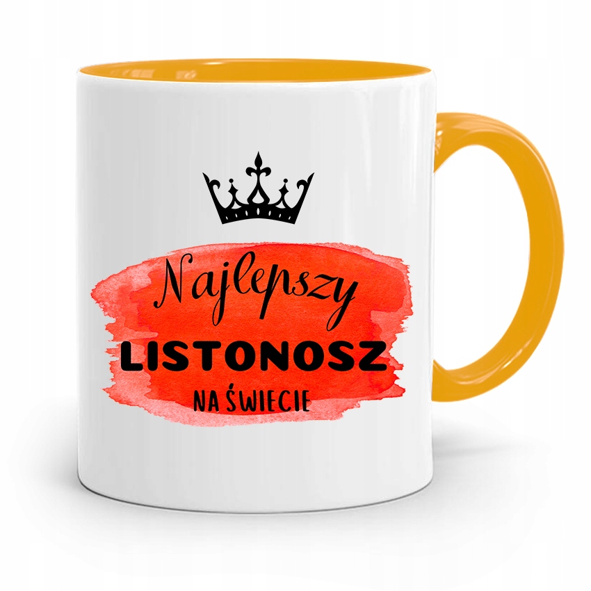 Kubek Żółty Dla Listonosza Najlepszy Listonosz Z Nadrukiem Ze Zdjęciem