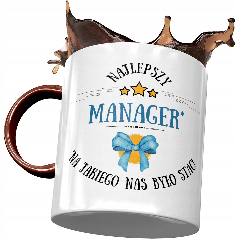 Kubek Bordowy Dla Managera Najlepszy Manager Z Nadrukiem Ze Zdjęciem