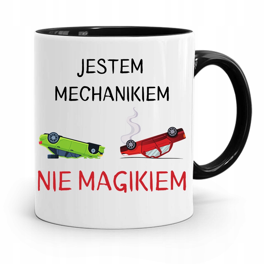 Kubek Czarny Dla Mechanika Jestem Mechanikiem Z Nadrukiem Ze Zdjęciem