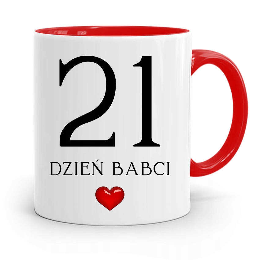 Kubek Czerwony Dla Babci Dzień Babci Z Nadrukiem Ze Zdjęciem