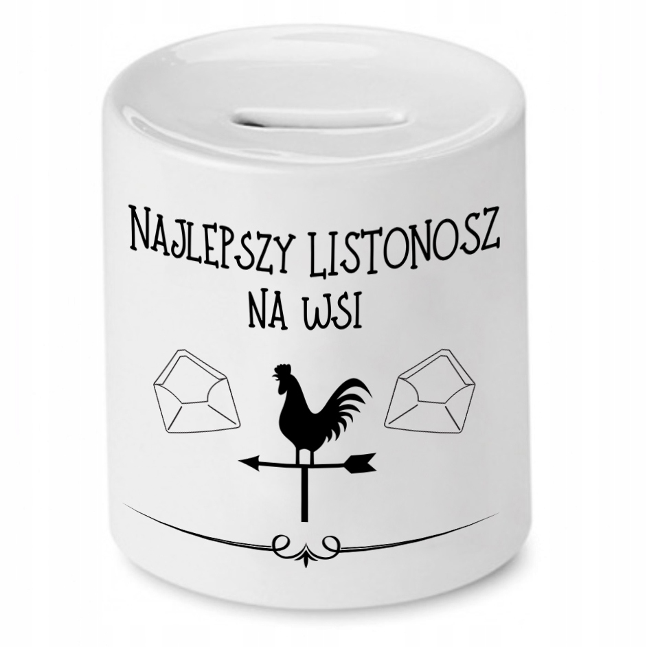 Skarbonka Dla Listonosza Najlepszy Na Wsi Prezent Z Nadrukiem Ze Zdjęciem