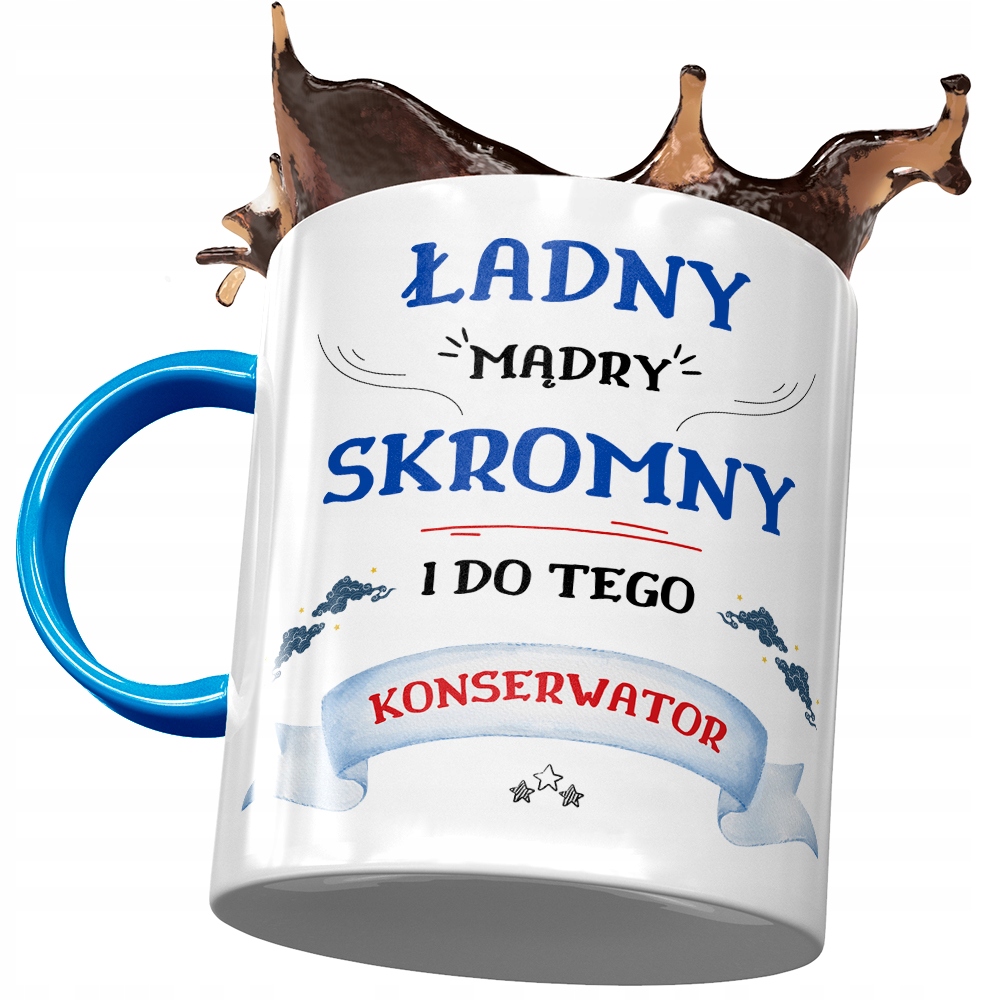 Kubek Błękitny Dla Konserwatora Ładny Mądry Z Nadrukiem Ze Zdjęciem