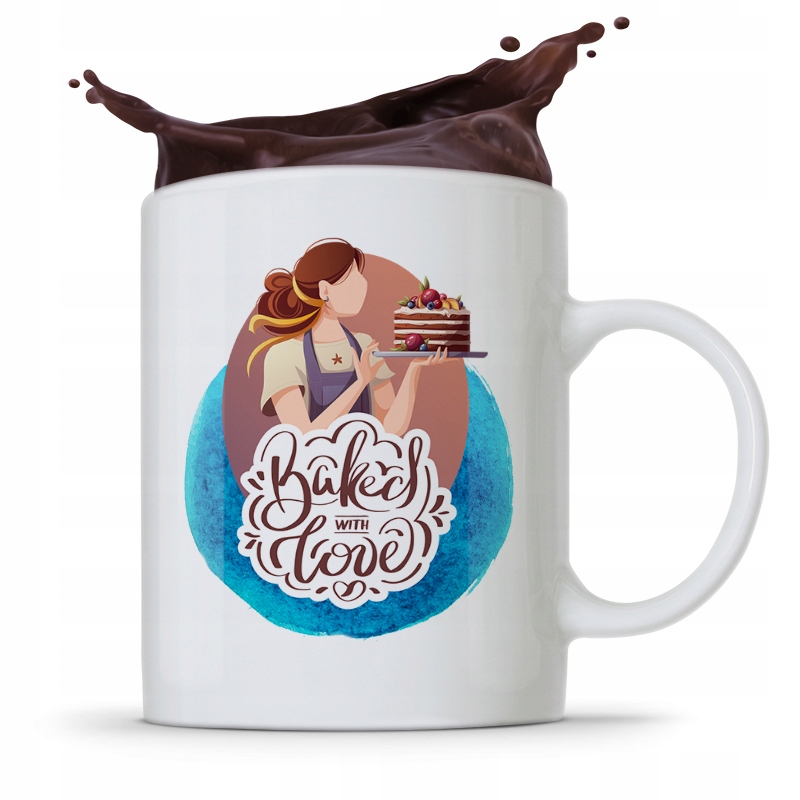 Kubek Prezent Dla Piekarza Baked With Love Z Nadrukiem Ze Zdjęciem