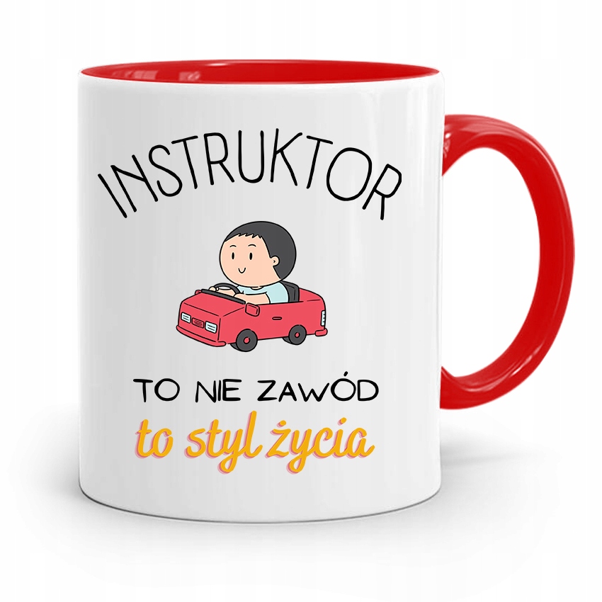 Dla Instruktora Prawa Jazdy Kubek Czerwony Prezent Z Nadrukiem Ze Zdjęciem