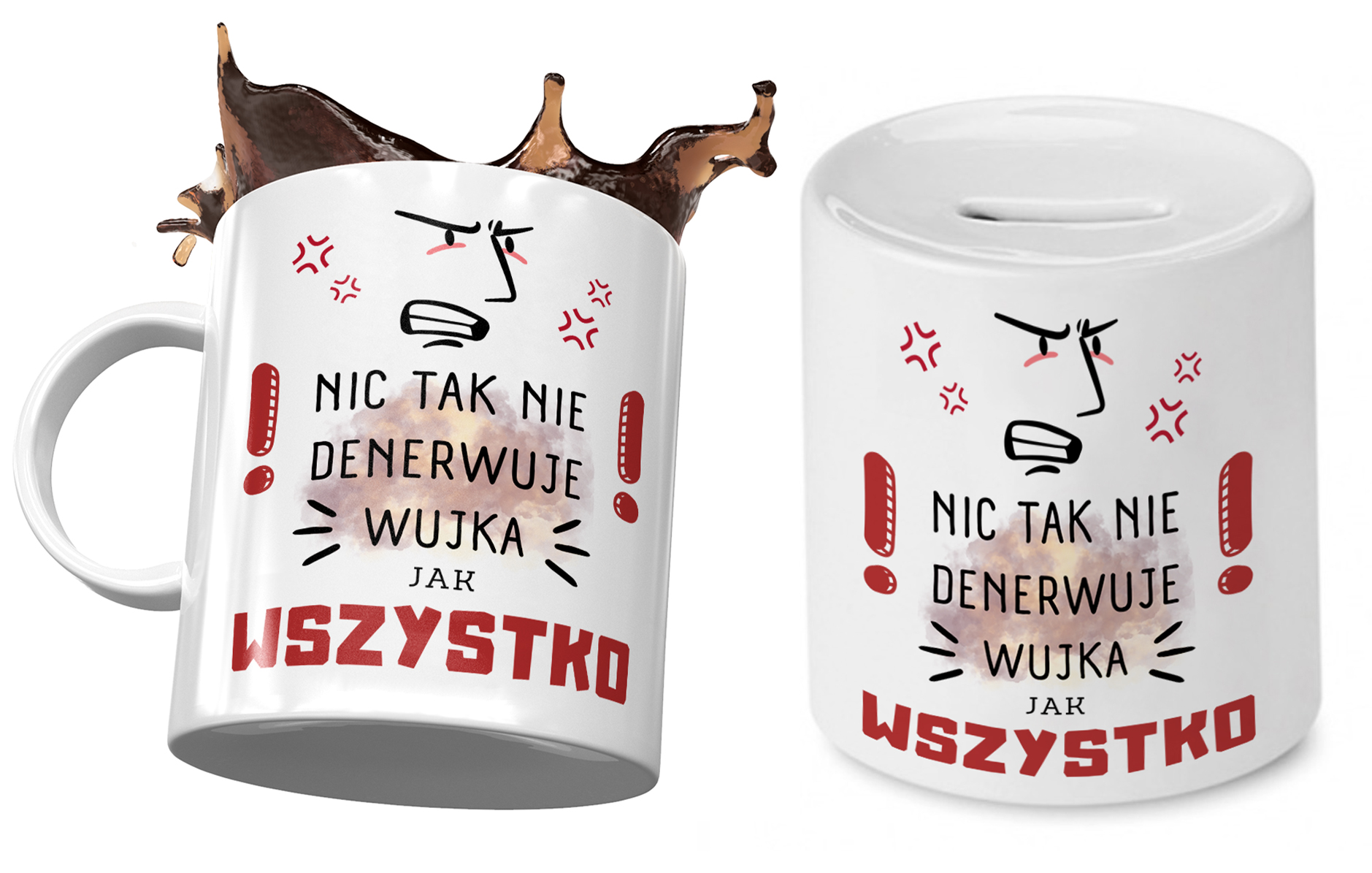 Dla Wujka Zestaw Kubek + Skarbonka Na Prezent Z Nadrukiem Ze Zdjęciem