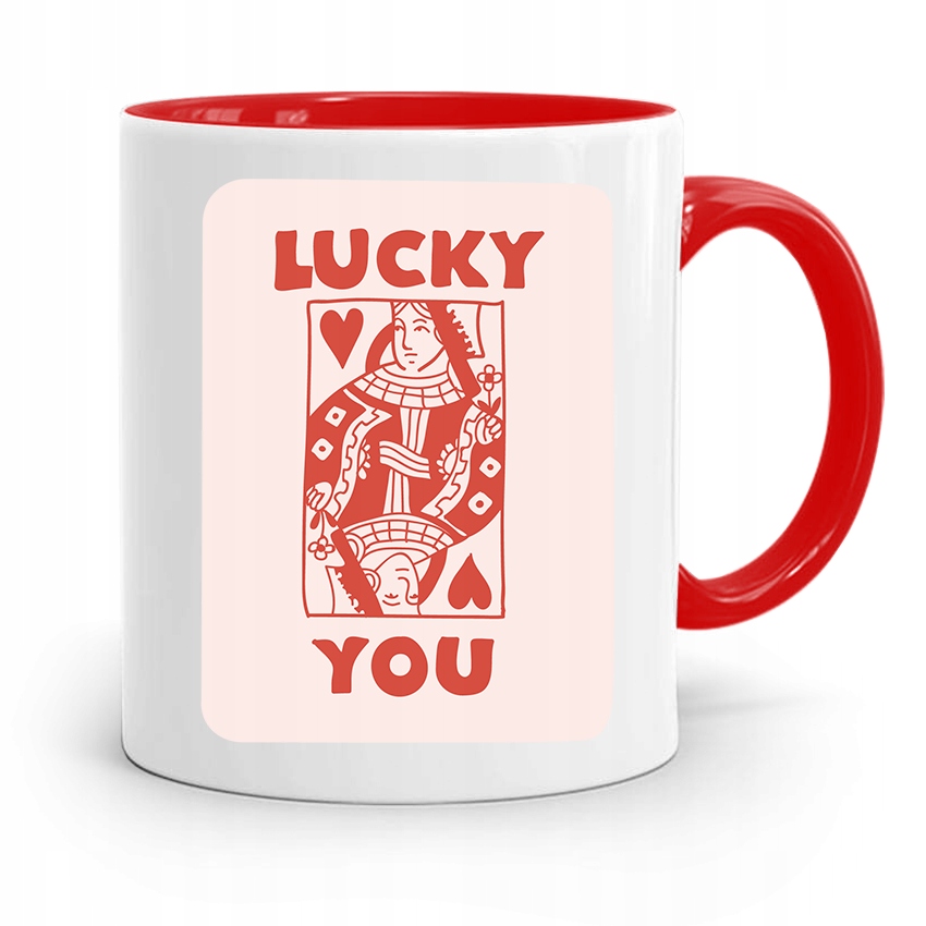 Kubek Czerwony Dla Dziewczyny Lucky You Z Nadrukiem Ze Zdjęciem