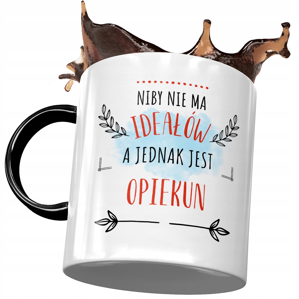 Kubek Czarny Dla Opiekuna Niby Nie Ma Ideałów Z Nadrukiem Ze Zdjęciem