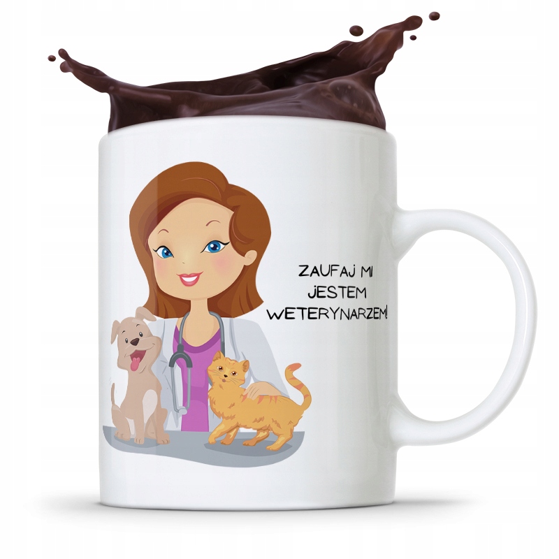 Kubek Dla Weterynarza Zaufaj Mi! Prezent Z Nadrukiem Ze Zdjęciem