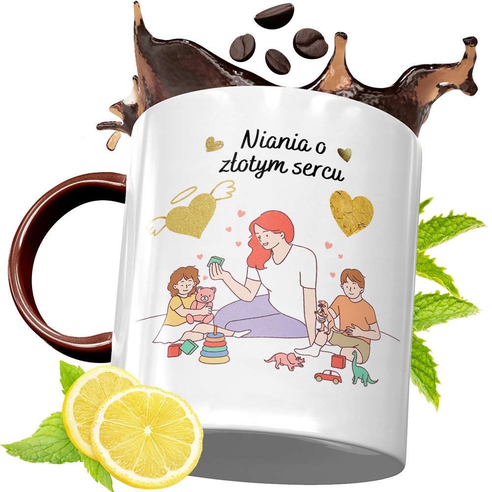 Kubek Bordowy Dla Niani Na Urodziny Prezent Z Nadrukiem Ze Zdjęciem