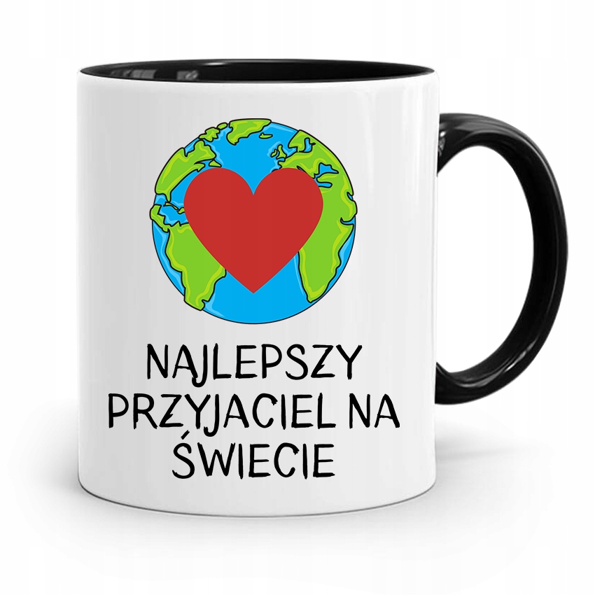 Kubek Czarny Dla Przyjaciela Najlepszy Na Świecie Z Nadrukiem Ze Zdjęciem