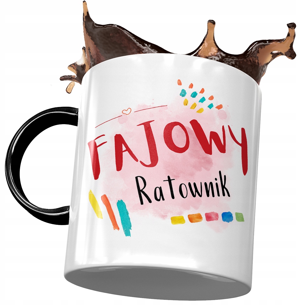 Kubek Czarny Dla Ratownika Fajowy Ratownik Kubek Z Nadrukiem Ze Zdjęciem