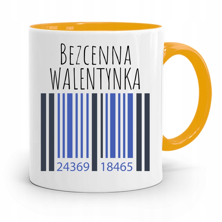 Kubek Żółty Na Walentynki Bezcenna Walentynka Z Nadrukiem Ze Zdjęciem