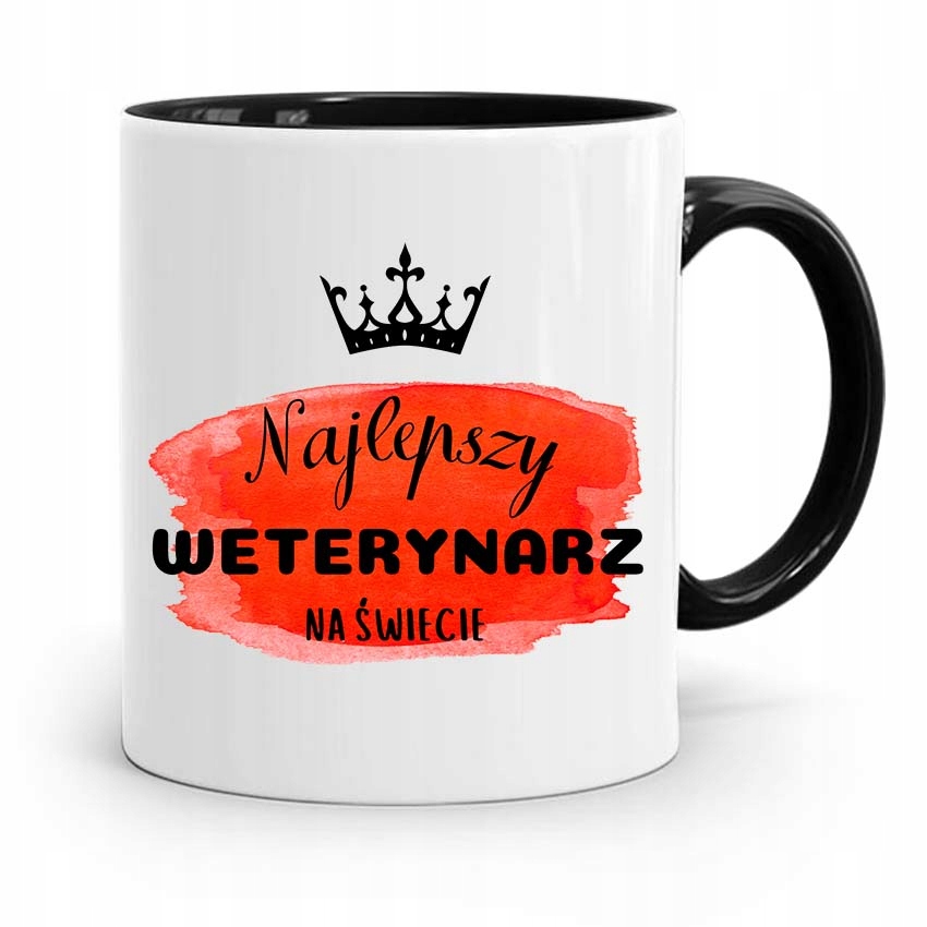 Kubek Czarny Dla Weterynarza Najlepszy Weterynarz Z Nadrukiem Ze Zdjęciem