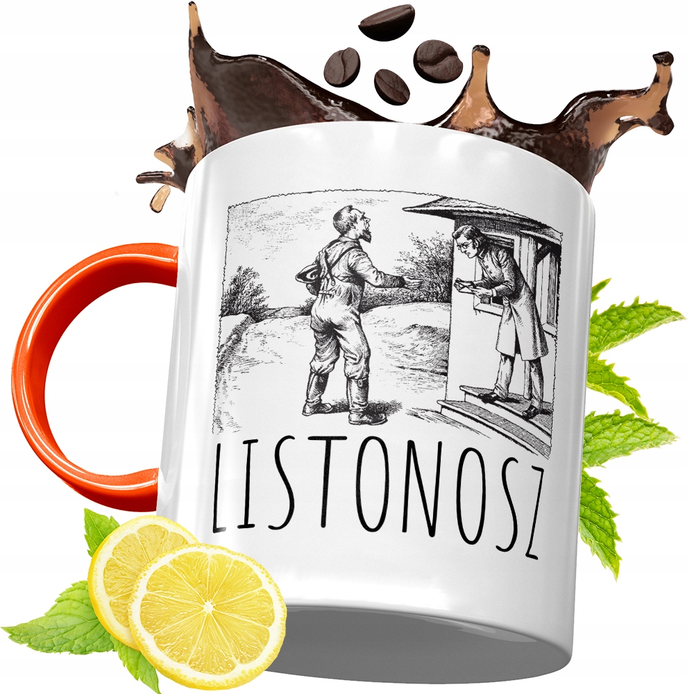 Kubek Pomarańczowy Dla Listonosza Prezent Z Nadrukiem Ze Zdjęciem