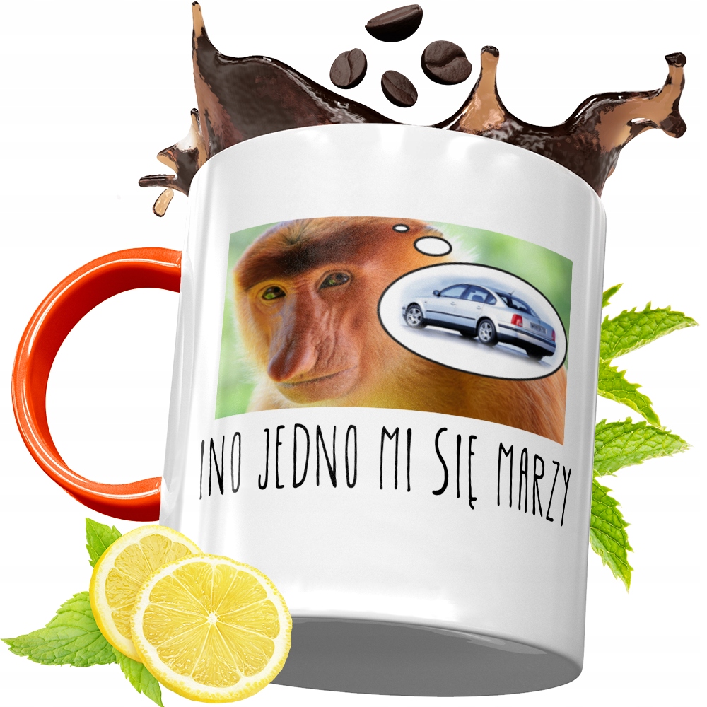 Kubek Pomarańczowy Śmieszny Janusz Nosacz Prezent Z Nadrukiem Ze Zdjęciem