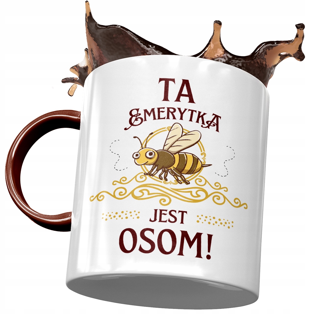 Kubek Bordowy Dla Emerytki Jest Osom! Prezent Z Nadrukiem Ze Zdjęciem