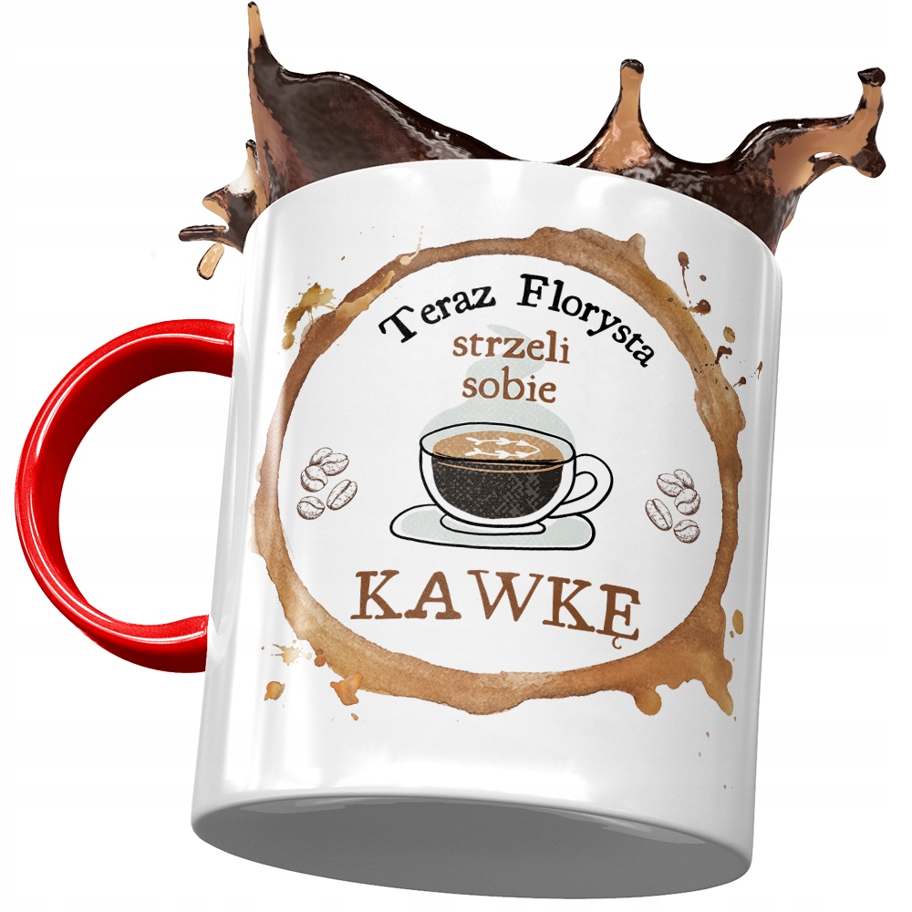 Kubek Czerwony Dla Florysty Teraz Strzeli Sobie Z Nadrukiem Ze Zdjęciem